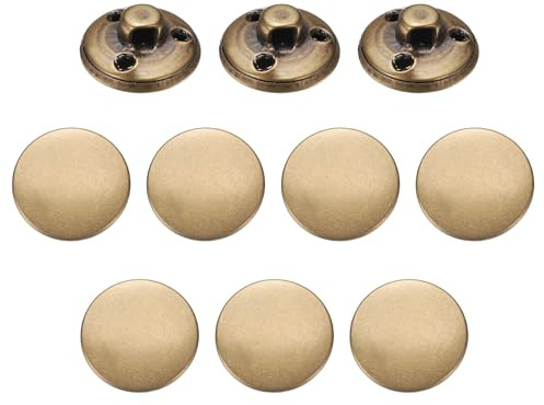 QUARKZMAN 10 stycken 18 mm metallknappar, rund syknapp med mässingskaft, reservknapp för män kvinnor kavaj kostym ullrock skjorta jacka byxor sy hantverk kläder (brons)