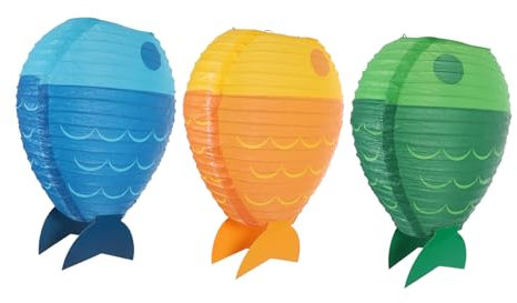 DOITOOL 3pcs Creative Paper Lanterns for Home Diy Paper Fish Shaped Lanterns Decorative Lighting