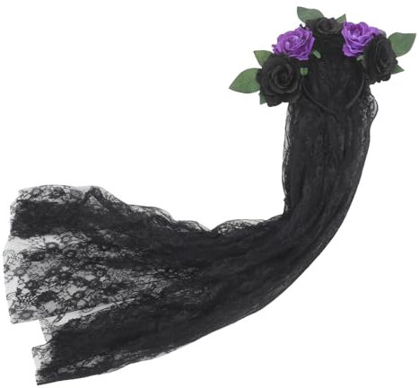 VALICLUD Bandeau Halloween Fleurs Accessoire de Costume pour Jour Morts Fête Déguisement Photo Props Convient à Toutes de Tête