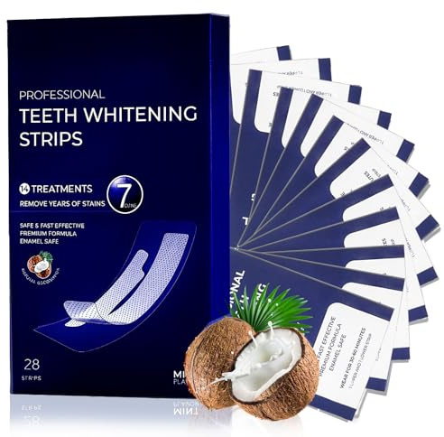 Bande Blanchiment Dentaire, Réduit des Taches Dentaires Whitening Strips pour Café et Thé, Violet clair