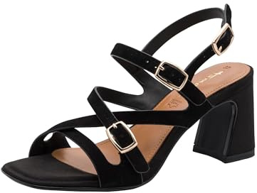 Sandale femme Tamaris à talon bloc en cuir noir 39 EU