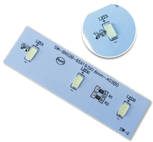 Tidevib Lot de 1 ou 2 ampoules de rechange SW-BX02B / 49031078 pour réfrigérateur 12 V DC, 65 mm, lumière du jour 6000 K-6500 K