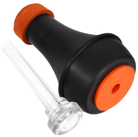GALPADA Mini Silenciador para Trompeta de Práctica, Kit con Sordina Ligera de Abs Naranja, Boquilla Transparente Talla Estándar, Accesorio Portátil para Trompetistas Principiantes