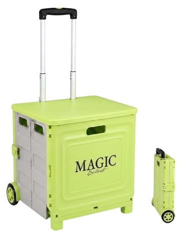 MAGIC SELECT Caja Carrito de Transporte con Ruedas y Asa Telescópica 34 L | Soporta hasta 75 kg y ofrece gran capacidad.