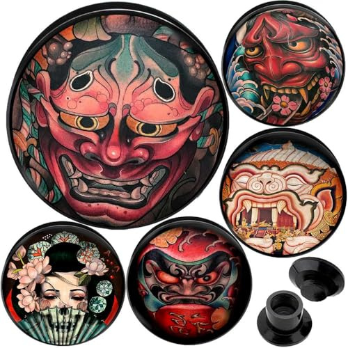 MoDTanOiz 0 Gauge Gauges 0g 8mm Ear Plugs Plug Weight Flesh Tunnels Tunnel Streching Ears Double Flare 2g 00g 0 00 1/2 Steel Stone Wood Earrings Silicone Men Women Black 0g 8mm