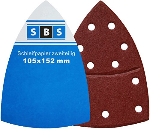 SBS Schleifblätter | 105 x 152mm | Korn 180 | für Multischleifer Prio | 50 Stück