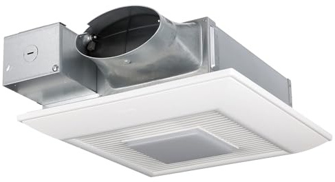 Panasonic WhisperValue Ceiling/Wall Mount Bathroom Exhaust Fan with Dimmable LED Light, 50-80-100 CFM, FV-0510VSL1