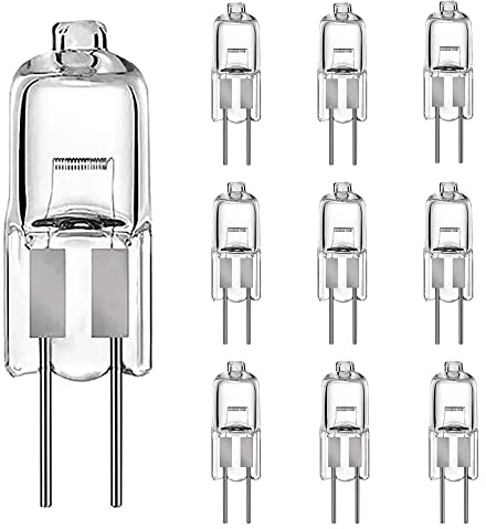 G4 Halogen Bulb 20W JC T3 Crystal Bulb Clear AC/DC12V Capsule Xenon Bulb G4 Bi-Pin Base for Chandeliers Track Lighting Desk Lamp Under Cabinet Puck Light Chandelier 360°Angle 2700K Warm White 10 Pack