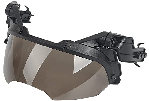 WISEONUS Lunettes tactiques universelles amovibles pour casque MICH/FAST Airsoft Paintball Chasse (verres marron clair)
