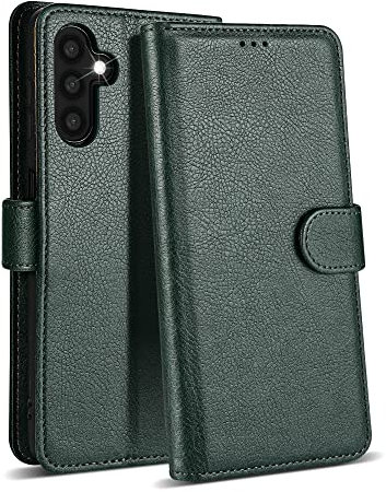 Case Collection for Samsung A14 Phone Case - Leather Folio Flip Kickstand Shockproof Cover with RFID Blocking Card Slots Wallet for Samsung Galaxy A14 4G / 5G Case Green
