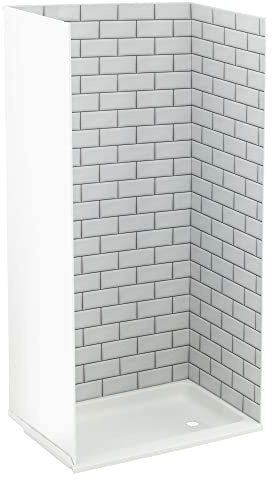 RecPro RV Shower Surround Only | No Adhesive Included | One Piece Design | ABS Material | No Grout Needed | Easy to Clean (Subway Tile, 36 x 24)