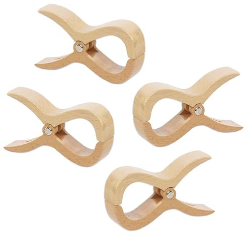 tuuli Klammern aus Holz Große Holzklammern Wäscheklammern für Strandtuch Strandliege Yacht Kinderwagen Wäsche Zubehör 4 stück - 1