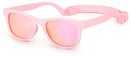 Hifot Polarisées Lunettes de Soleil pour Enfant Anti UV400 Bébé Lunettes de Soleil Monture en Caoutchouc Flexible Lunettes de Sport Mixte pour 2-7 Ans Fille et garçon