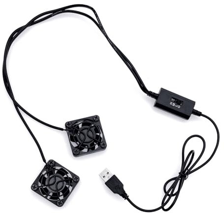JZK Double ventilateur de refroidissement USB DC 5V 40mm avec 3 vitesses de ventilation réglables dans un boîtier d'ordinateur, un boîtier vidéo audio, un boîtier TV, un amplificateur de puissance