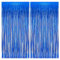 2pcs Navy Blue Glitter Tinsel Curtains, 3.2x6.5ft Shimmer Party Foil Door Curtains with Fringe Tassel Tinsel Backdrop for Birthday Disco Graduation Xmas Party Décor