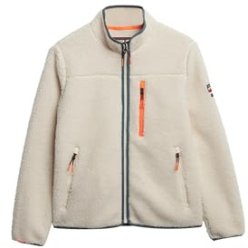 Superdry Damen Outdoor Sherpa-Fleecejacke Ecru 36