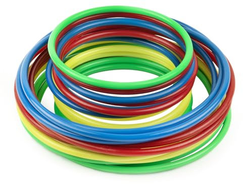 24 pezzi plastica anelli di lancio giocattoli, anelli di lancio cerchi per i bambini, anello di gioco Toss Carnevale per interni all'aperto Sport Party Supplies giochi (12cm-12pz/18cm-12pz)