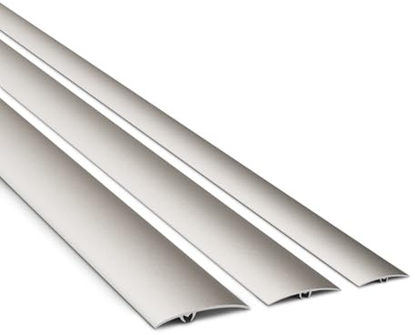 DQ-PP Profilo di transizione in alluminio – acciaio inox – 30 mm – 93 cm – battuta – per pavimenti, laminato, vinile – protezione dal vento – 0,93 m listello di transizione