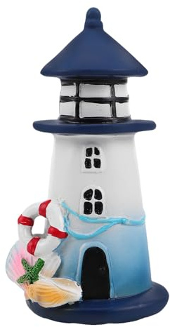 DIYEAH Cubierta de lámpara de faro náutico de resina de repuesto, decoración náutica para luces solares, iluminación de paisaje exterior, jardín, patio, césped.