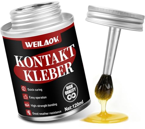 WEILAOK colla per Scarpe, Colla Suola Scarpe, colla Super Forte per Tutto con Pennello, collas per Pelle Adatto per Suole di scarpe, Sughero, Metallo, Pelle e Altro Ancora, 120ML