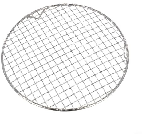 Parrilla redonda de alto rendimiento de 27 cm en acero inoxidable que funciona con barbacoa de carbón y gas (25 cm)