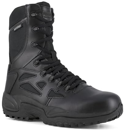 Reebok mens Rapid Response Rb Safety Toe 8 Stealth With Side Zipper military and tactical boots, Black, 9 US