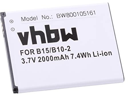 vhbw batteria compatibile con CAT/Caterpillar B15Q, B15 smartphone cellulare da outdoor (2000mAh, 3,7V, Li-Ion)