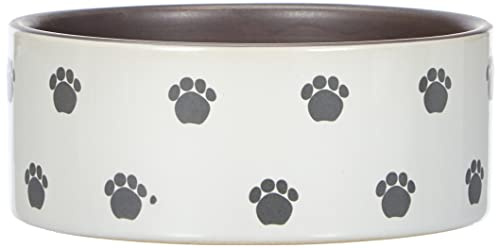 Nobby Pata Dog Ceramic Bowl Diameter 15.0 x 6.0 cm Cream/Grey