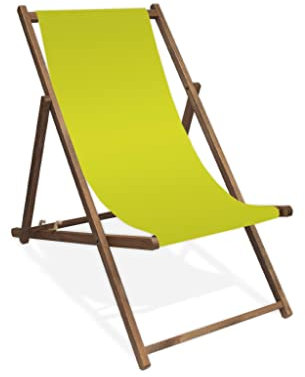 MultiBrands Liegestuhl, Holz, Lemon ohne Armlehne mit dunkelbrauner Lasur, klappbar