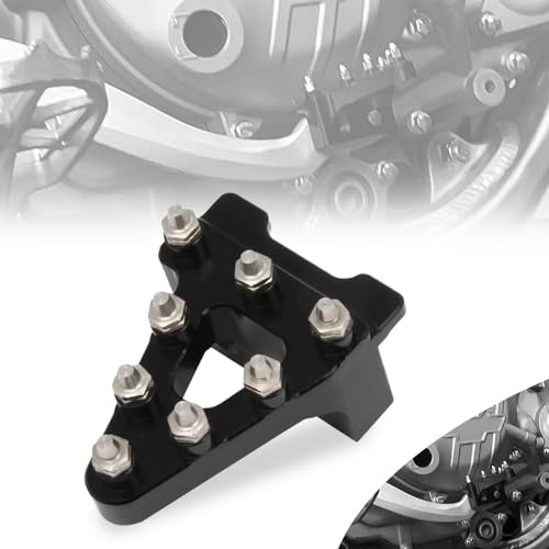 JFG RACING Pedal Freno Moto,Pedal de Freno Trasero Moto Universal Billet Aluminio Freno trasero Palanca del pedal Reemplazo de punta de paso para Dirt Pit Bike- Negro