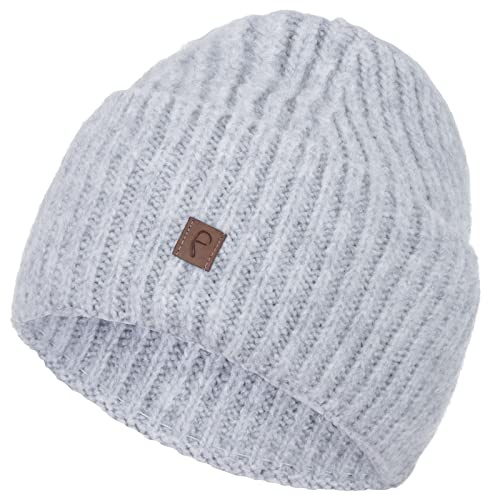 Faera Mütze Damen Beanie Wintermütze weicher Warmer Grobstrick Beanie Strickmütze Herren Mädchen Unisex 78, Farbe:Hellgrau