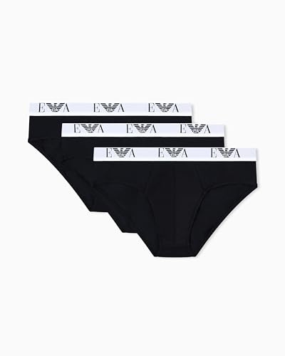 Emporio Armani Slip da Uomo (Confezione da 3), Nero/Nero/Nero, M