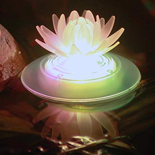 Sprinkler Controller Solar Led Float Lamp RGB Color Change Butterfly/Dragonfly Shape Outdoor Garden Swimming Fountain Pool Water Decoration Light Automatic Water Irrigation Control System (Lotus)