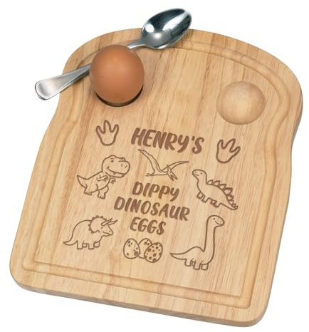 Personalised Dippy Dinosaur Eggs Breakfast Dippy Egg Cup Board Wooden Easter Easter