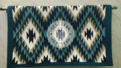 EQUIGEAR Horse Western Ranch Sottosella/Coperta da sella Western in lana neozelandese con imbottitura in lana con sensore Flex (personalizzazione disponibile) AD03 (34 x 36)