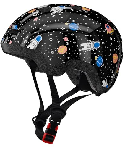 Casco da bici per bambini/bambini da 1/2/3/4/5/6/7/8 anni, caschi per bambini di età 1-2/2-4/3-5/5-8, caschi da skateboard per ragazzi e ragazze, XS-Space