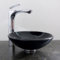 Nero Aufsatz Waschbecken Glas Waschschale rund klein schwarz 29cm Waschtisch Gäste-WC Bad Wohnmobil