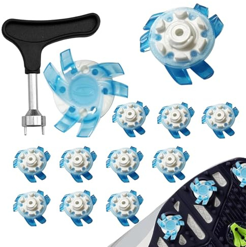 Pointes de golf, pointes de chaussures de golf - 12 pièces de chaussures de golf antidérapantes, crampons de golf,Pointes de Golf à torsion rapide, crampons de Golf, clé Portable, vis pour terrains de
