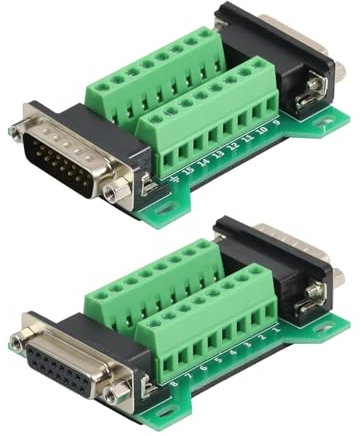 DB15 Male Female Connector in One Breakout Board Serial Adapter (2 Pcs)