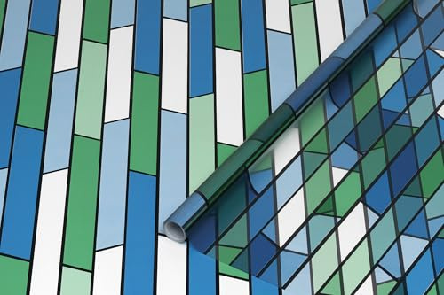 d-c-fix window film privacy Vitrail – 67,5cm x 1,5m – static vinyl films for glass windows with a modern geometric design – self-adhesive, opaque, frosted, decorative for bathroom, home & kitchen