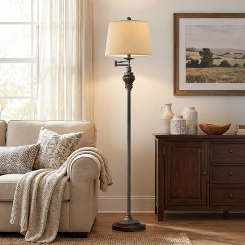 Vintage Floor Lamp with 350° Adjustable Swing Arm 61 Lamps for Living Room