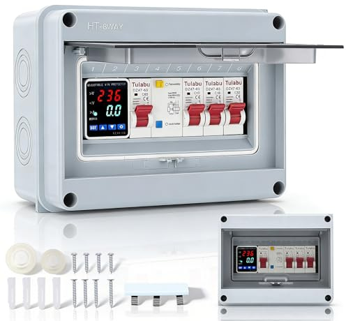 Quadro Portafusibili Parete, Quadro Distribuzione Parete IP65 Sezionatori AC 32A 16A 10A Quadro Distribuzione Dell'alimentazione Interruttore Automatico 63A Per Uso in Officina e Domestico