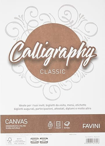 Carta telata A4 Calligraphy Favini - 100 g/mq - bianco (conf. 50 fogli)