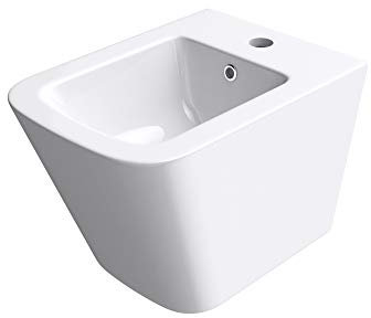 doporro WC-Bidet Düren112 Weiß 48,5x34,5x33cm aus Keramik Wand-Bidet mit Überlauf