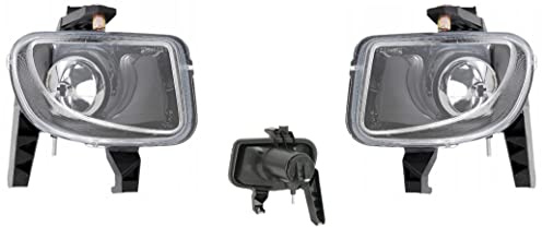 EASYSHOP24H SET 2 Faro Fanale Proiettore Fendinebbia Sinistro Destro Compatibile Per Grande Punto da 2005 Parabola Nera Lampadina Alogena H1 Fanalino Faretto Antinebbia Anteriore