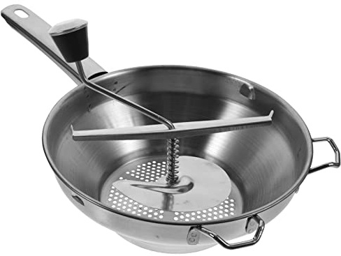 PRETYZOOM Manual Potato Presser Potato Ricer Kitchen Tool for Mashed Potatoes Sweet Potatoes Squash Hand Crank Food Mill No Electricity Needed Easy to Operate 13.77 X 7.59 X 2.75 in