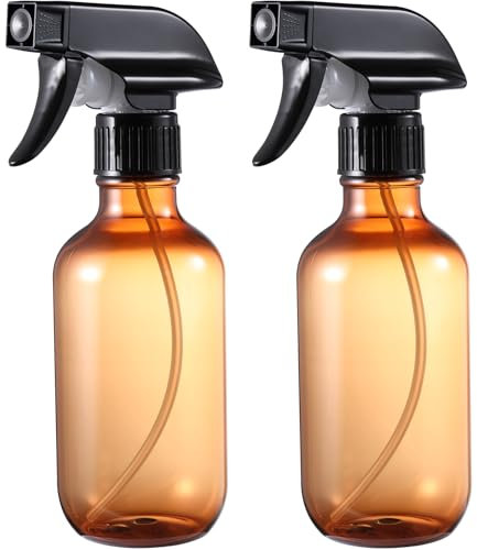 GearTrust 2 Stk Braun Sprühflasche Pflanzen Zerstäuber Sprühflasche Haare Wassersprühflasche 300 ml, Kunststoff Leere Sprühflaschen zum Befüllen mit Verstellbare Sprühkopf für Blumen, Garten, Haustier