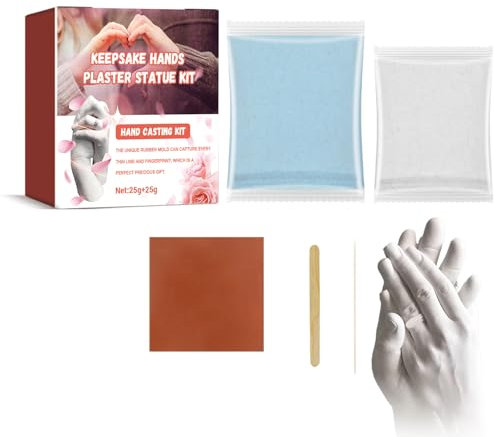 Clone Powder,Handabdruck Set,Gipsabdruck Hände,Gipsabdruck Baby Hand und Fuß,3D Handabdruck Set für Paare,Hochwertiges Handabdruckset Gipsabdruckset für Paare Familien Babys