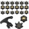 Watlikeup Golf Spikes, 20PCS Replacement M6 Tooth with Wrench, Black, Classic Style, Grass Coverage, Golf Shoe Spikes for Footjoy Adidas Skechers Nike