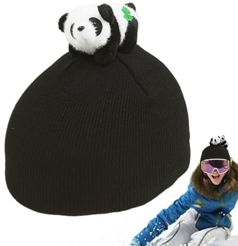 Panda - Copri casco da snowboard, copertura calda per casco da bicicletta, copertura per casco carina, spessa fornitura invernale per snowboard, skateboard, moto